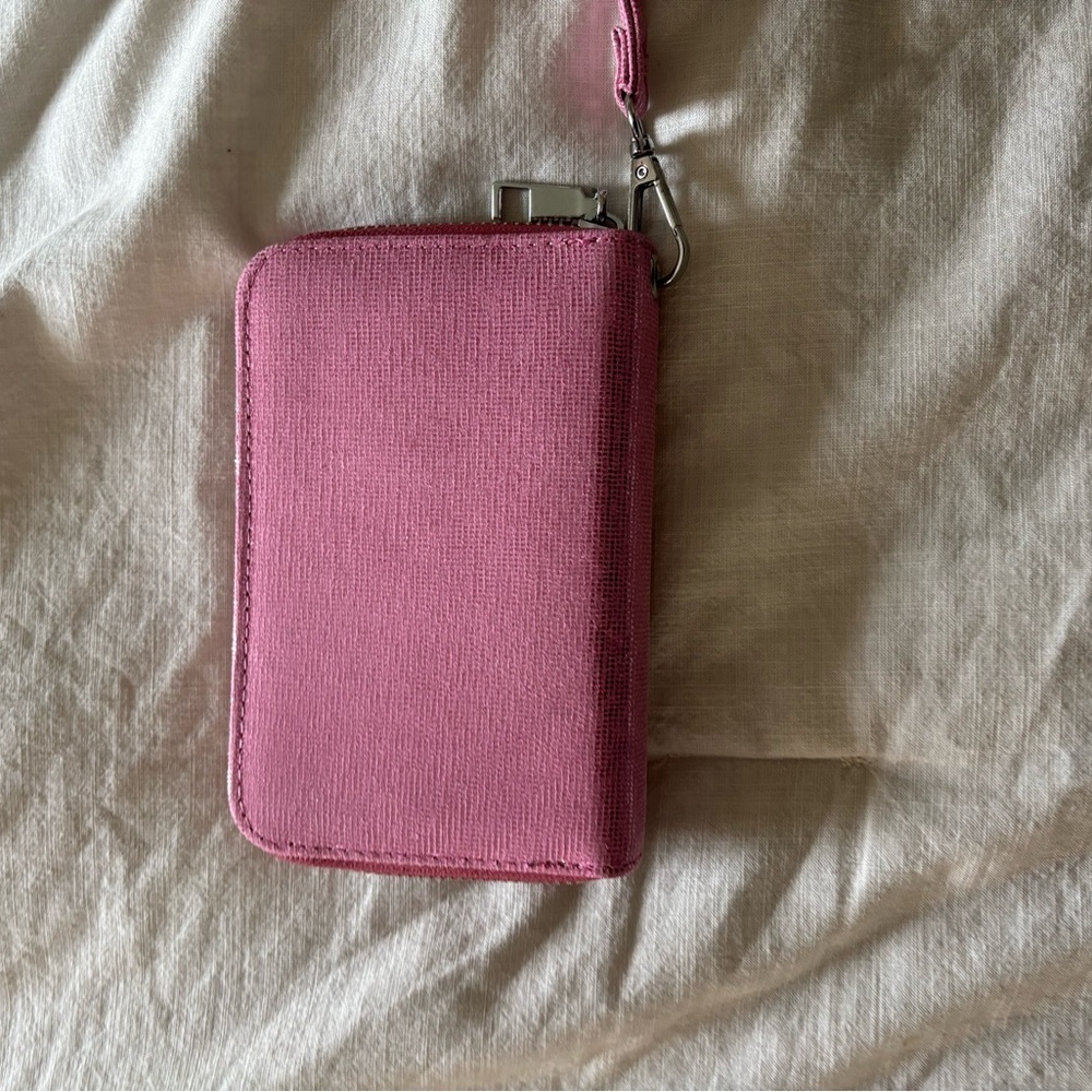 (Boutique) Pink Canvas Wristlet Wallet - Picture 4 of 7